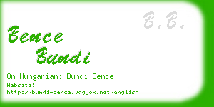 bence bundi business card